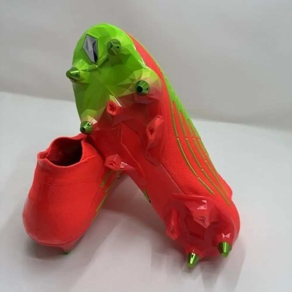 adidas Men’s 10 Predator Edge+ SG Soccer Cleats Solar Red/Green GW1038